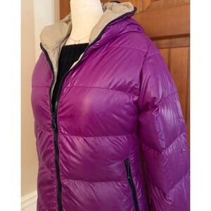 Duvetica Hooded‎ Full-Zip Down Jacket Women US 6/42 IT Purple Italian Outerwear